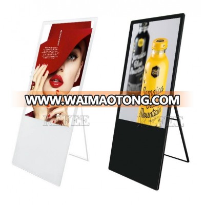 43 inch portable fold able camera and motion sensor advertising digital signage